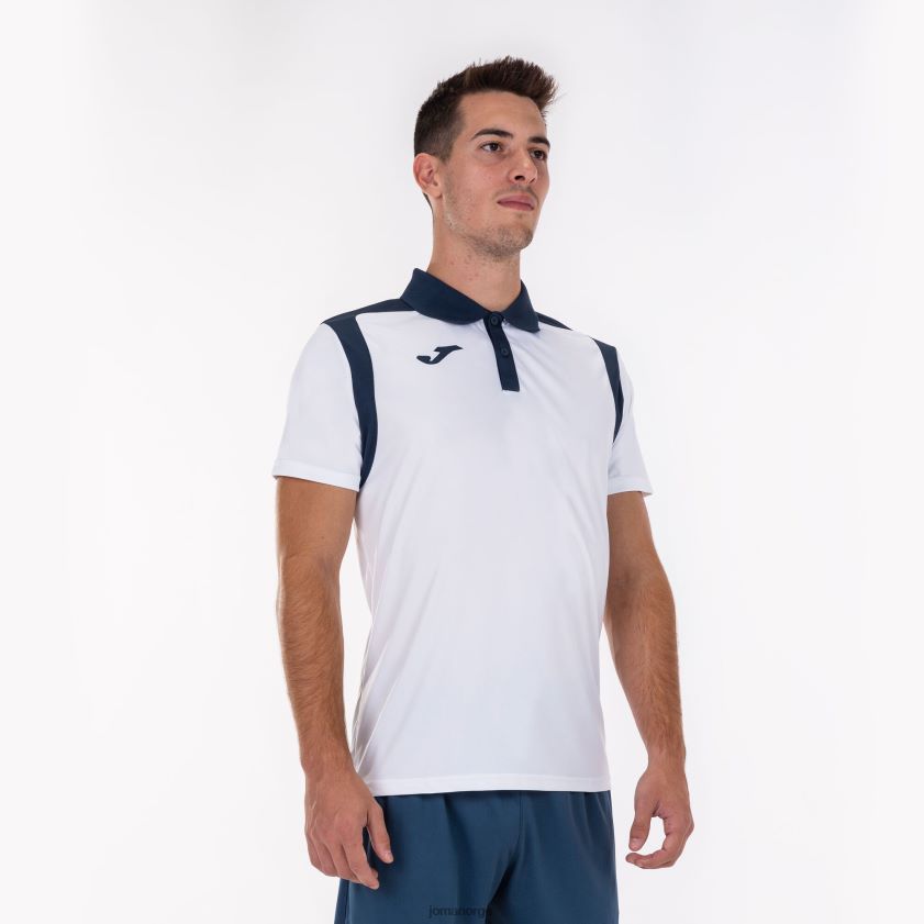 nei Joma polo skjorte kortermet mesterskap v hvit marineblå FBD0T04448 menn
