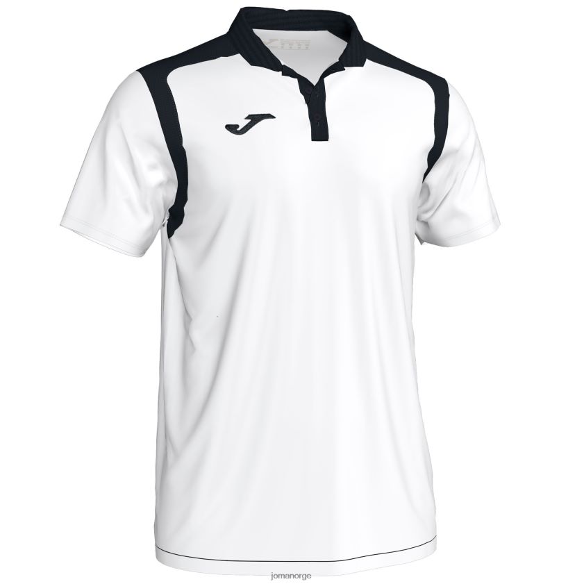 nei Joma polo skjorte kortermet mesterskap v hvit svart FBD0T03384 menn