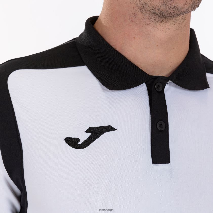 nei Joma polo skjorte kortermet mesterskap v hvit svart FBD0T03384 menn