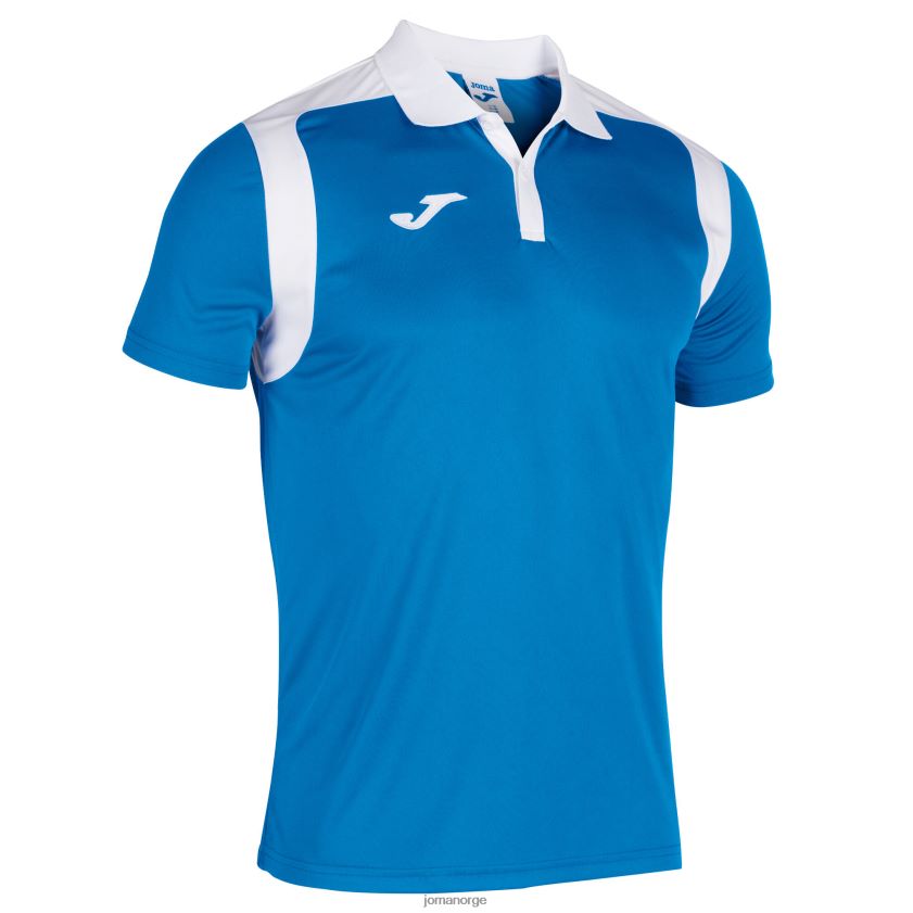 nei Joma polo skjorte kortermet mesterskap v kongeblå hvit FBD0T02990 menn
