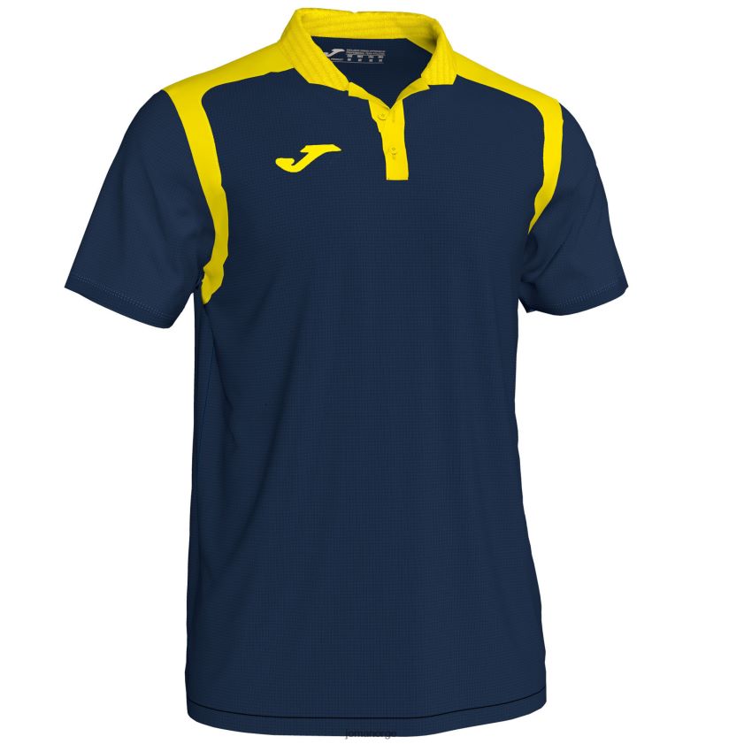 nei Joma polo skjorte kortermet mesterskap v marineblå gul FBD0T0556 menn