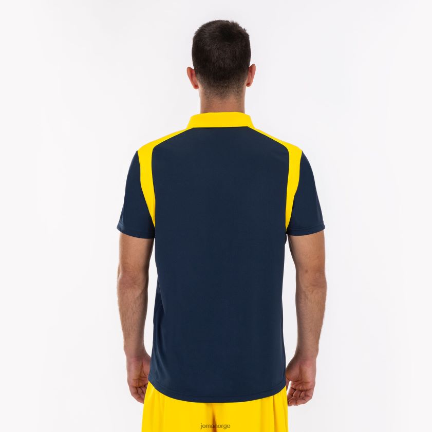 nei Joma polo skjorte kortermet mesterskap v marineblå gul FBD0T0556 menn