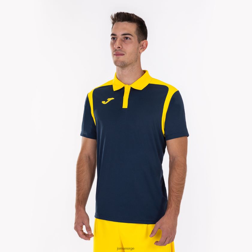 nei Joma polo skjorte kortermet mesterskap v marineblå gul FBD0T0556 menn