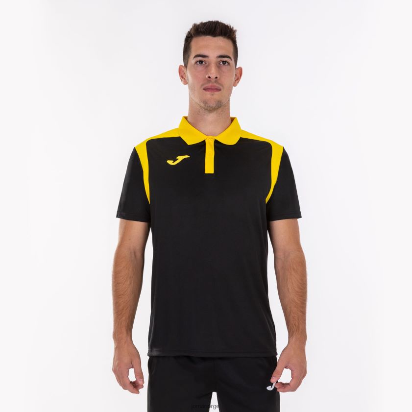 nei Joma polo skjorte kortermet mesterskap v svart gul FBD0T02950 menn