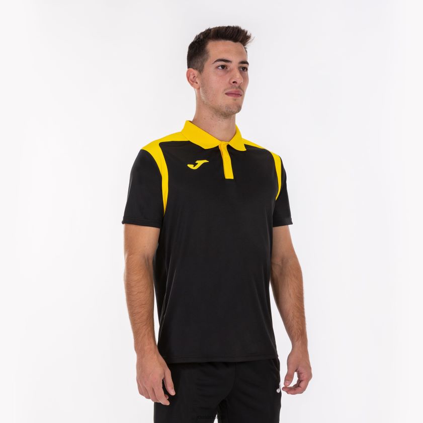 nei Joma polo skjorte kortermet mesterskap v svart gul FBD0T02950 menn