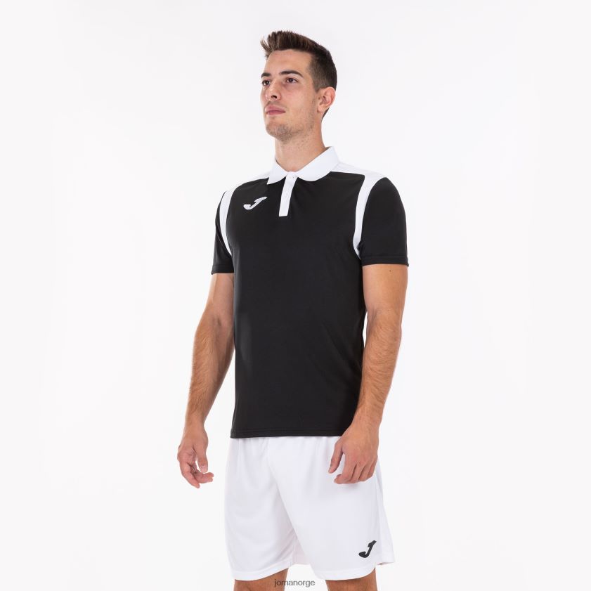 nei Joma polo skjorte kortermet mesterskap v svart hvit FBD0T04490 menn
