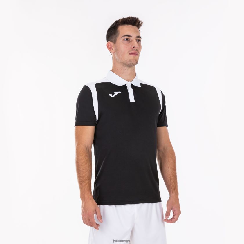 nei Joma polo skjorte kortermet mesterskap v svart hvit FBD0T04490 menn