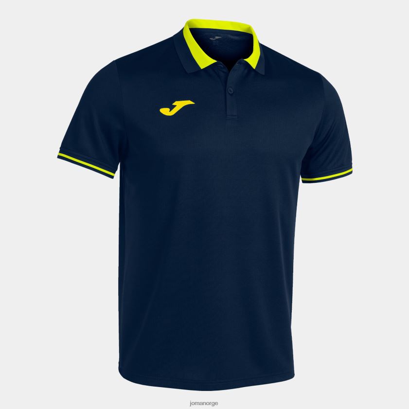 nei Joma polo skjorte kortermet mesterskap vi marineblå gul FBD0T01472 menn