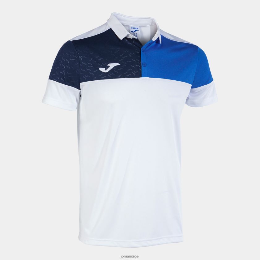 nei Joma poloskjorte kortermet crew v hvit kongeblå marineblå FBD0T0843 menn