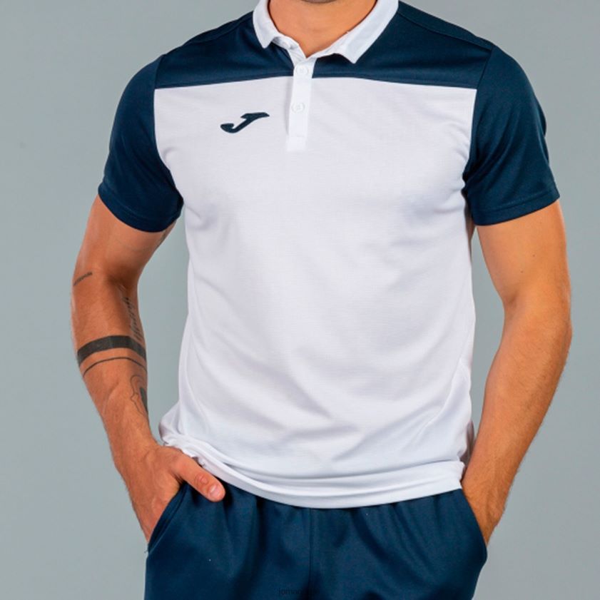 nei Joma poloskjorte kortermet hobby ii hvit marineblå FBD0T02988 menn