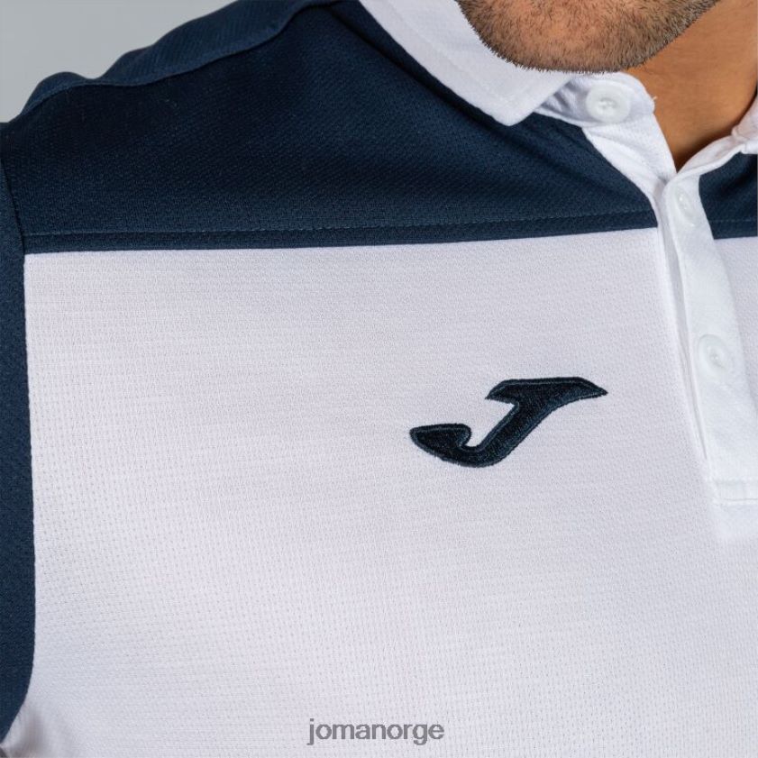 nei Joma poloskjorte kortermet hobby ii hvit marineblå FBD0T02988 menn