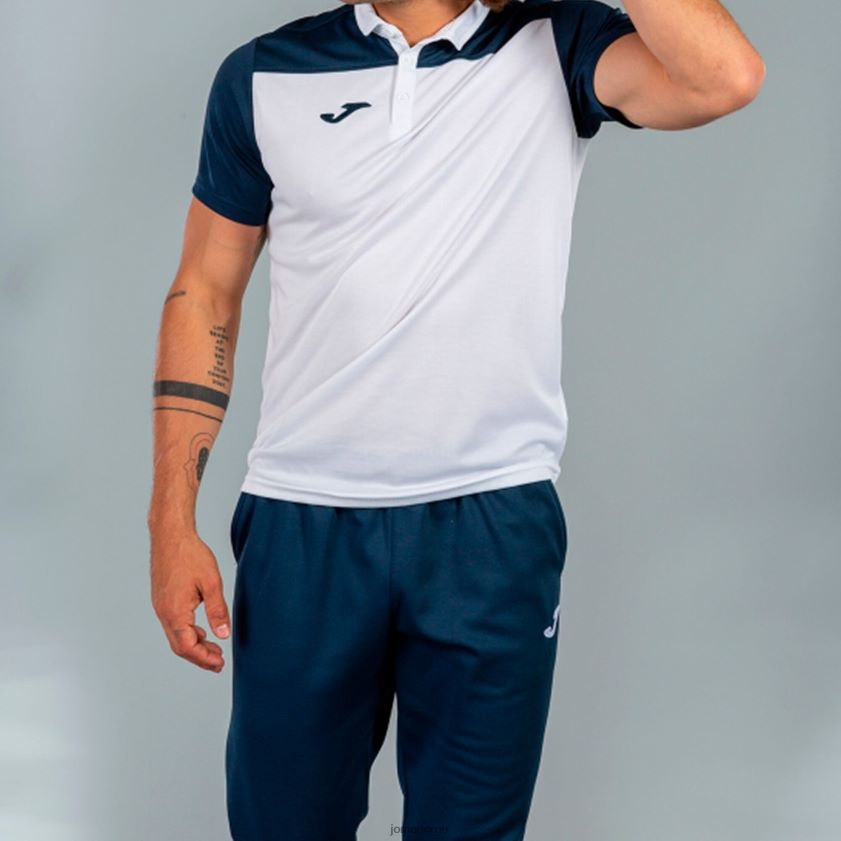 nei Joma poloskjorte kortermet hobby ii hvit marineblå FBD0T02988 menn