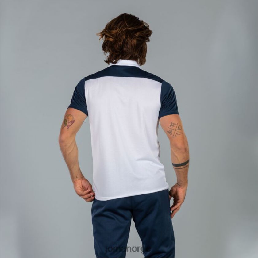 nei Joma poloskjorte kortermet hobby ii hvit marineblå FBD0T02988 menn