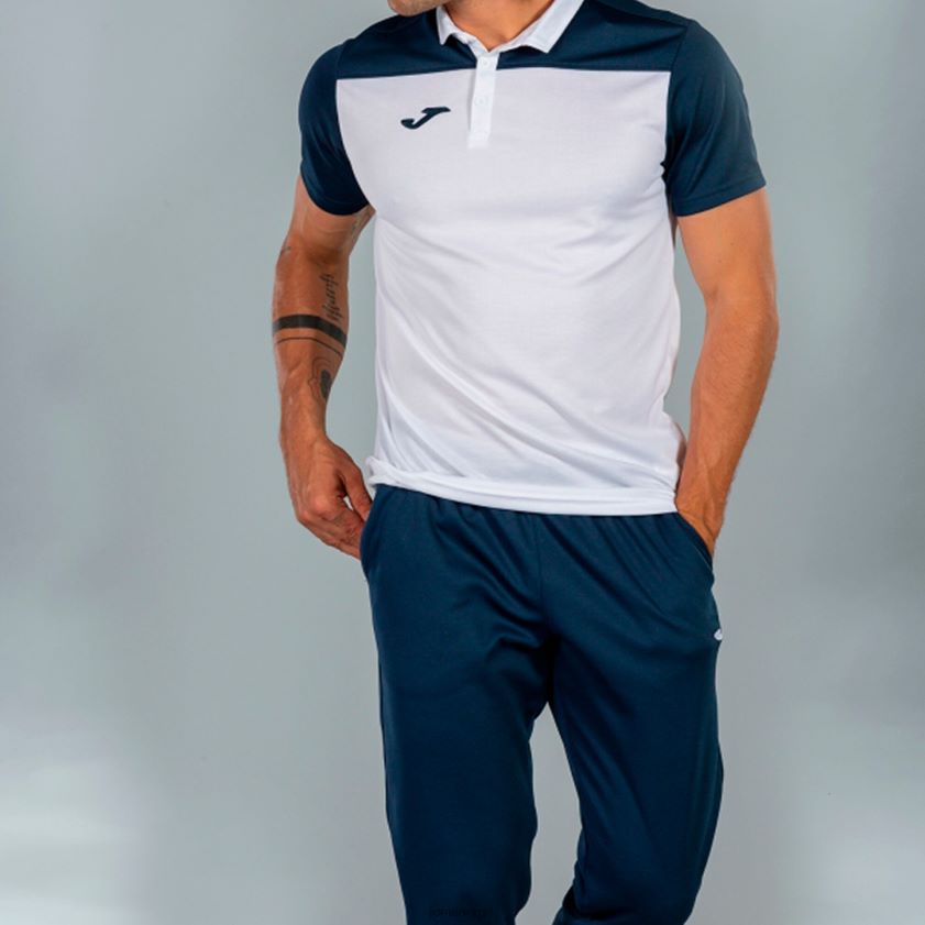 nei Joma poloskjorte kortermet hobby ii hvit marineblå FBD0T02988 menn