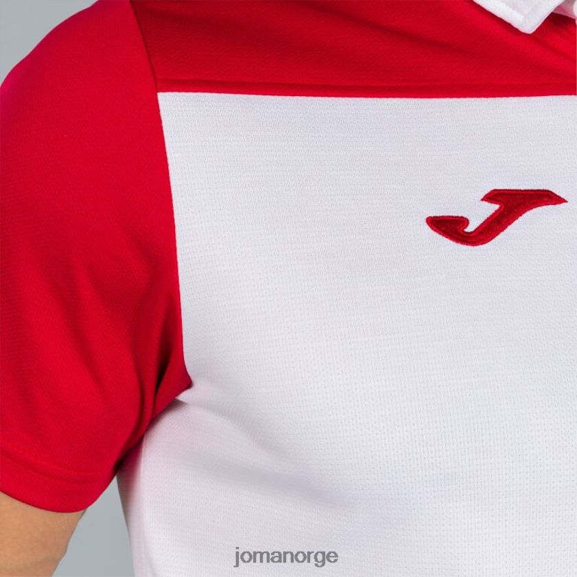 nei Joma poloskjorte kortermet hobby ii hvit rød FBD0T03480 menn