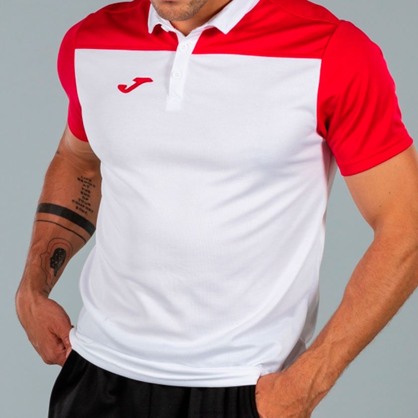 nei Joma poloskjorte kortermet hobby ii hvit rød FBD0T03480 menn