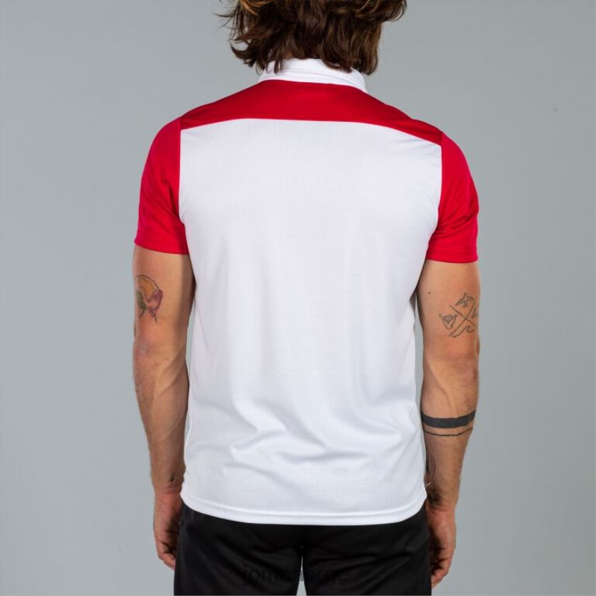 nei Joma poloskjorte kortermet hobby ii hvit rød FBD0T03480 menn