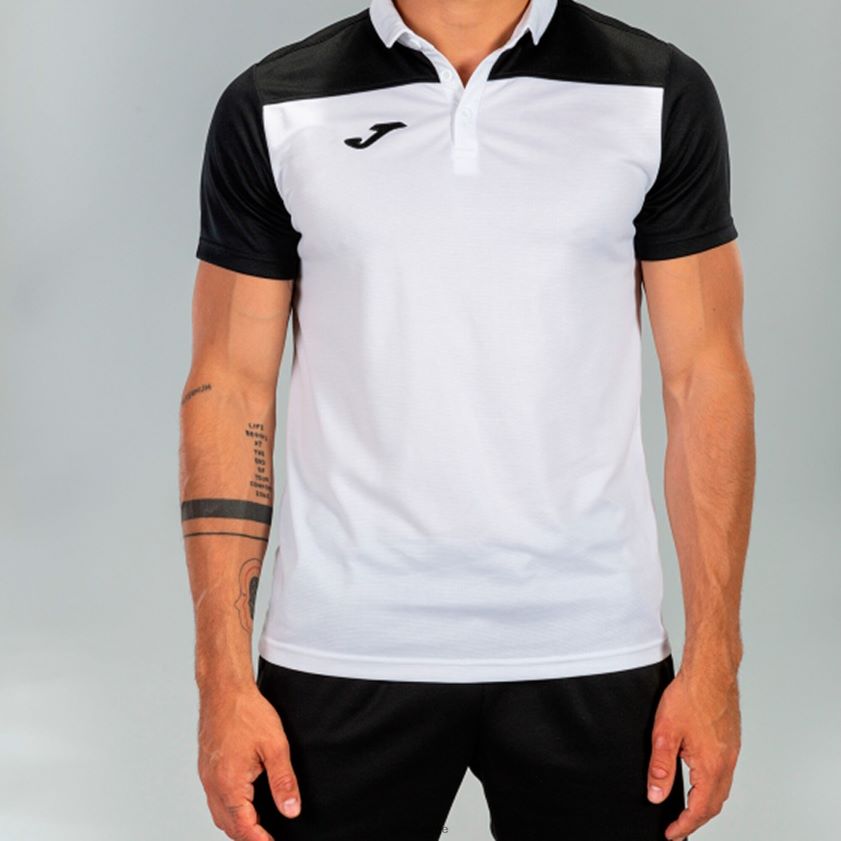 nei Joma poloskjorte kortermet hobby ii hvit svart FBD0T04390 menn
