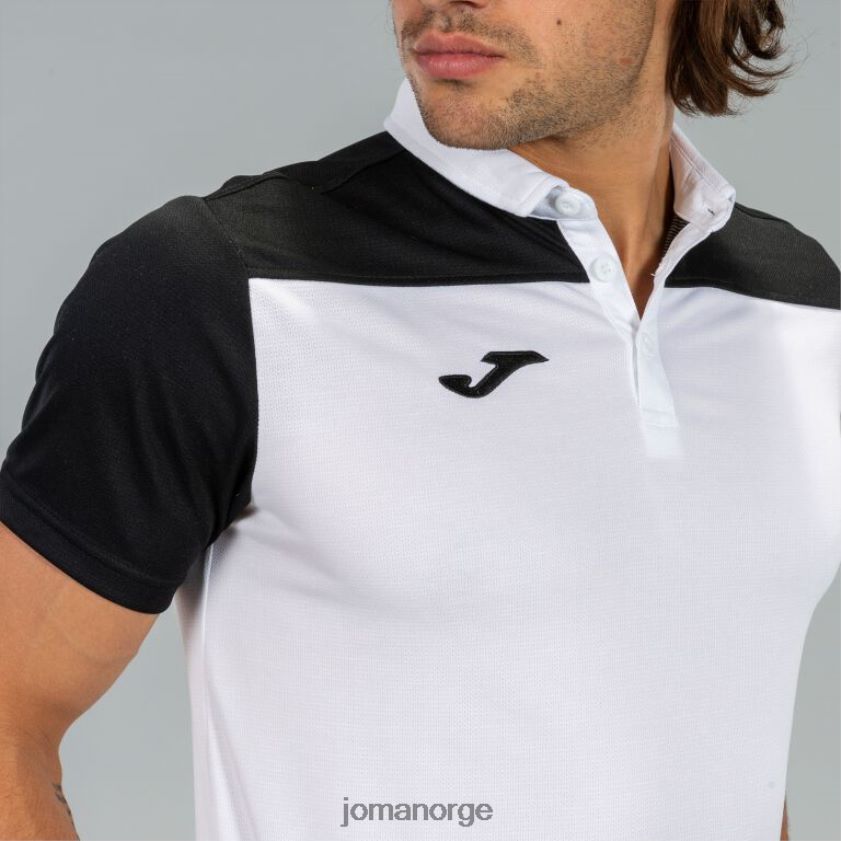 nei Joma poloskjorte kortermet hobby ii hvit svart FBD0T04390 menn
