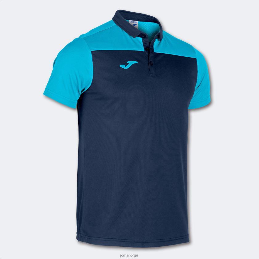 nei Joma poloskjorte kortermet hobby ii marineblå fluorescerende turkis FBD0T03124 menn