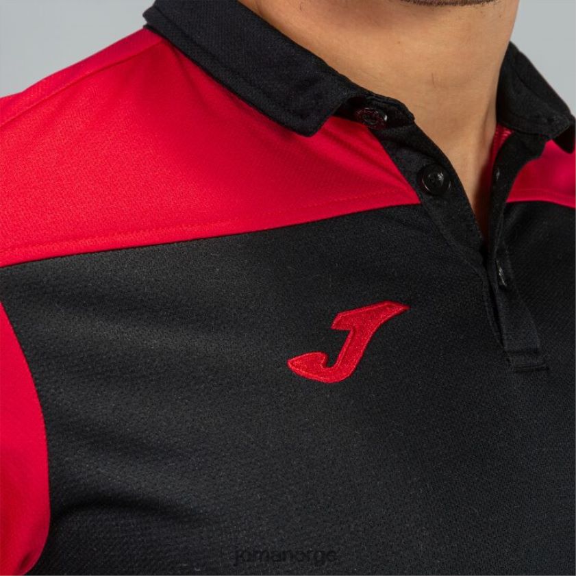 nei Joma poloskjorte kortermet hobby ii svart, rød FBD0T03125 menn