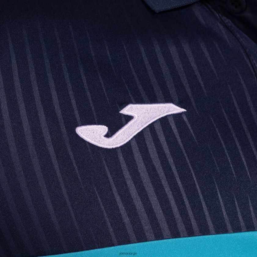 nei Joma poloskjorte kortermet montreal fluorescerende turkis marineblå FBD0T02831 menn