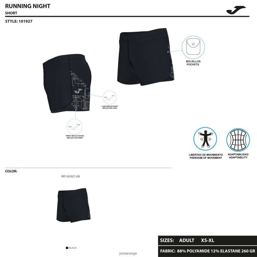nei Joma shorts elite viii marineblå FBD0T03002 menn