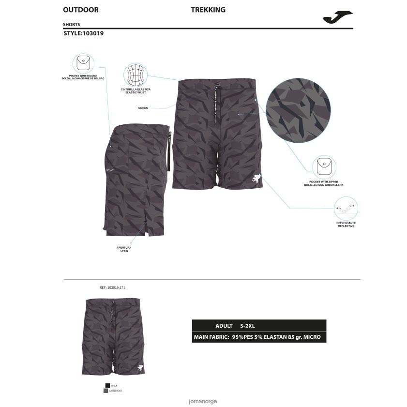 nei Joma shorts explorer kaki FBD0T0509 menn
