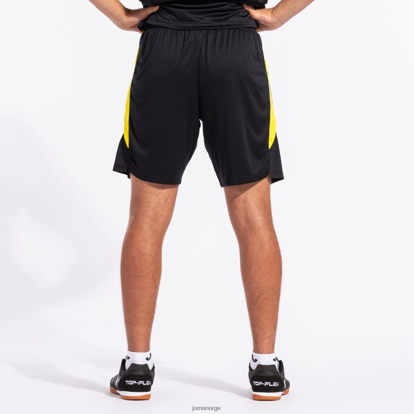 nei Joma shorts glasgow svart gul FBD0T01560 menn