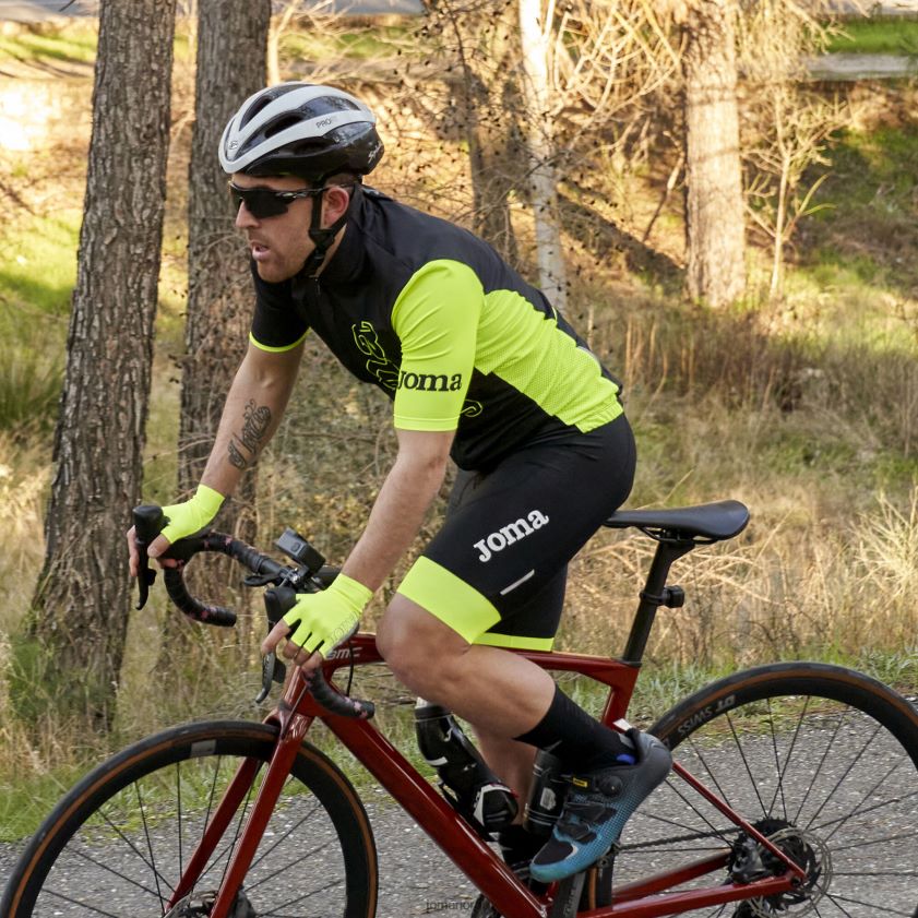 nei Joma sykkelshorts crono svart fluorescerende gul FBD0T0790 menn
