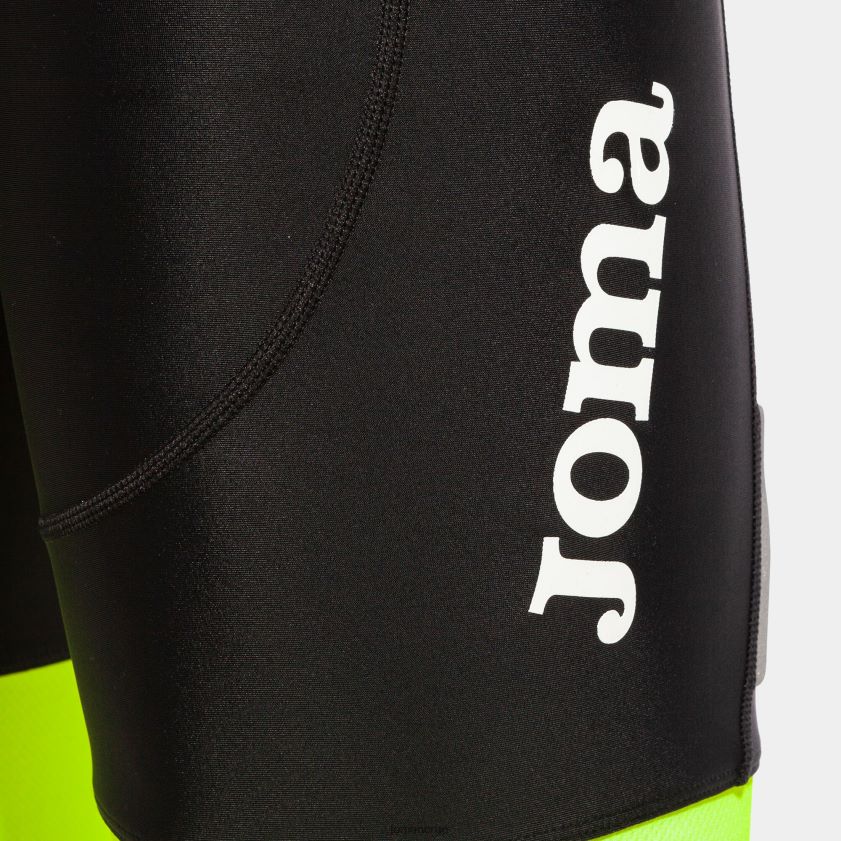 nei Joma sykkelshorts crono svart fluorescerende gul FBD0T0790 menn