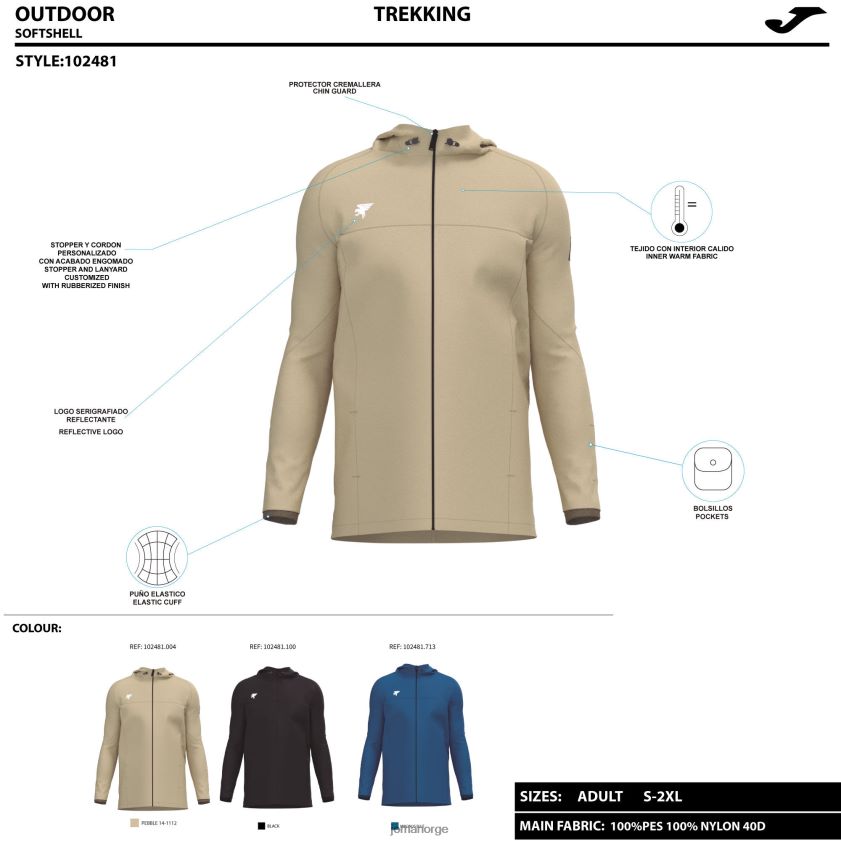 nei Joma soft shell explorer beige FBD0T01045 menn