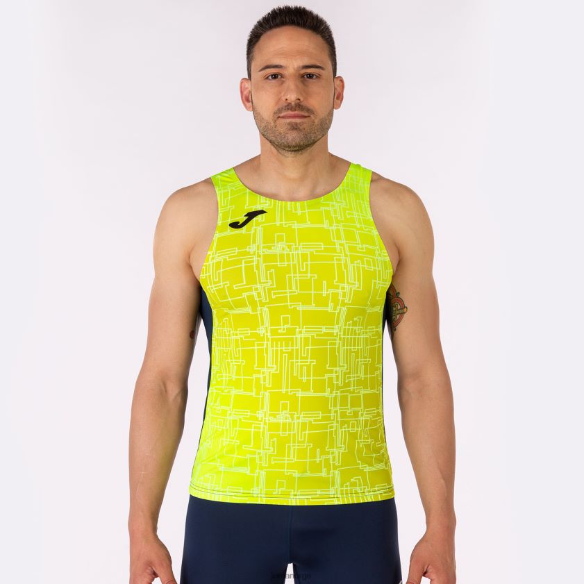 nei Joma tank topp elite viii marineblå fluorescerende gul FBD0T0757 menn