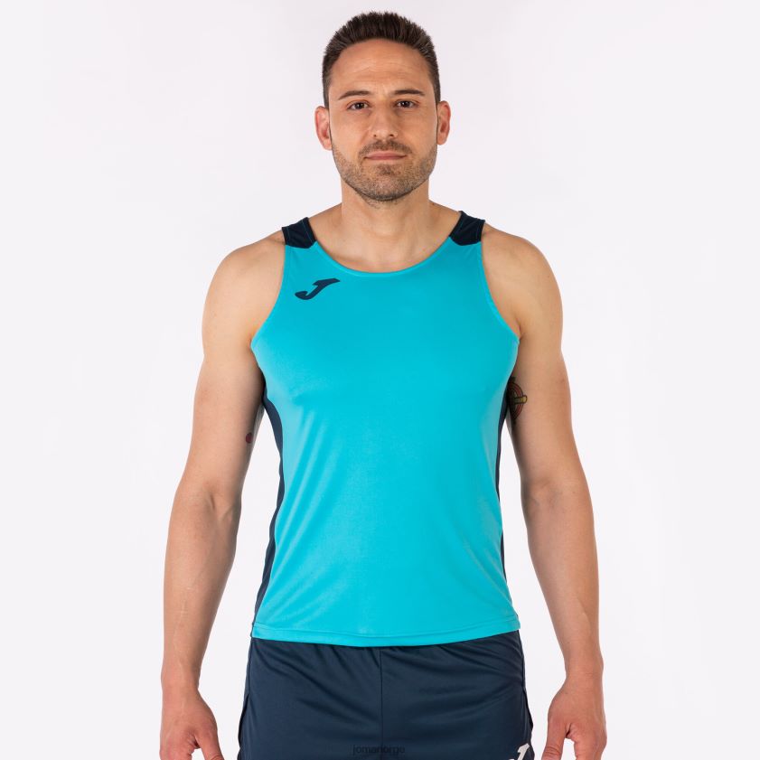 nei Joma tank topp rekord ii fluorescerende turkis marineblå FBD0T04504 menn