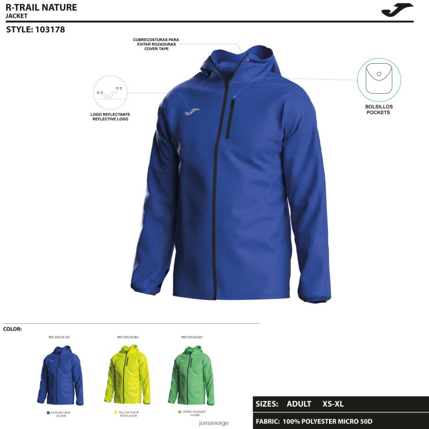 nei Joma vindjakke r-sti natur kongeblå FBD0T04761 menn