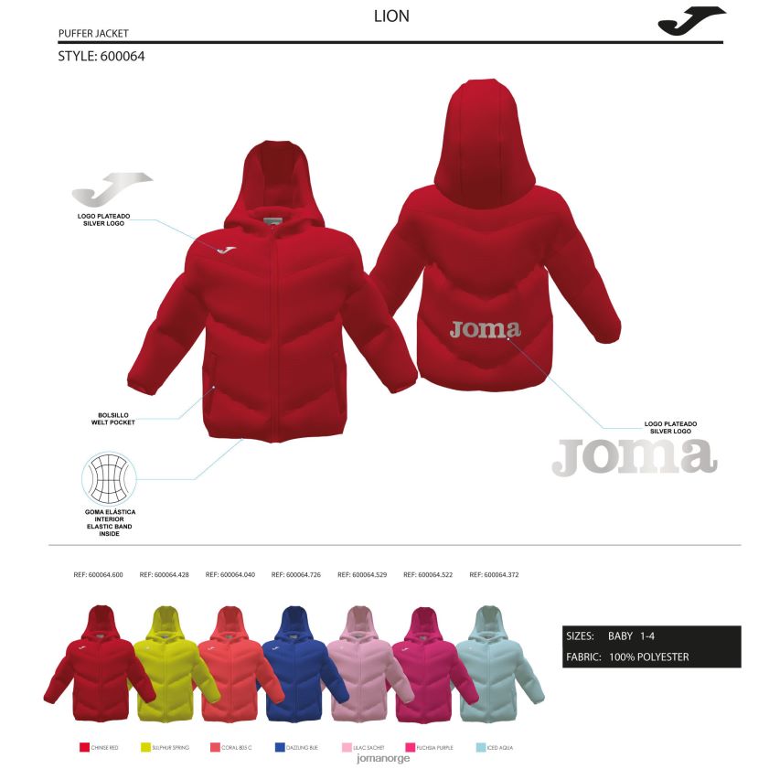 nei Joma anorakk juniorløve lime FBD0T02758