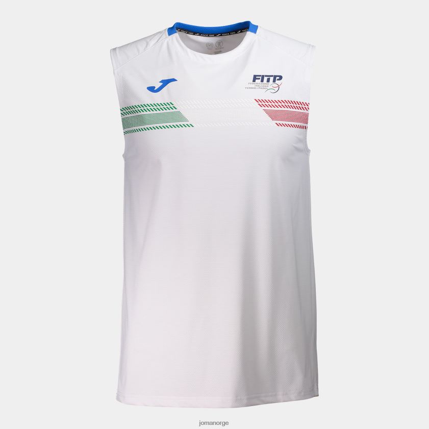 nei Joma ermeløs t-skjorte italiensk tennis- og padelforbund hvit FBD0T04700