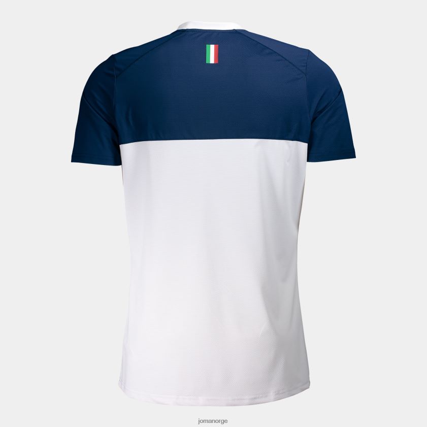 nei Joma skjorte kortermet italiensk tennis- og padelforbund marineblå hvit FBD0T0157