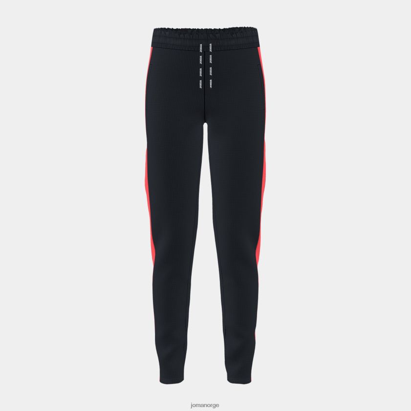 nei Joma lange bukser gutt stripe svart fluorescerende korall FBD0T02742