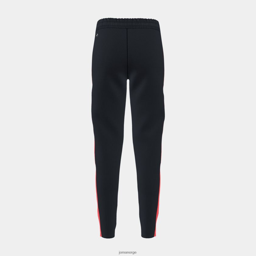 nei Joma lange bukser gutt stripe svart fluorescerende korall FBD0T02742