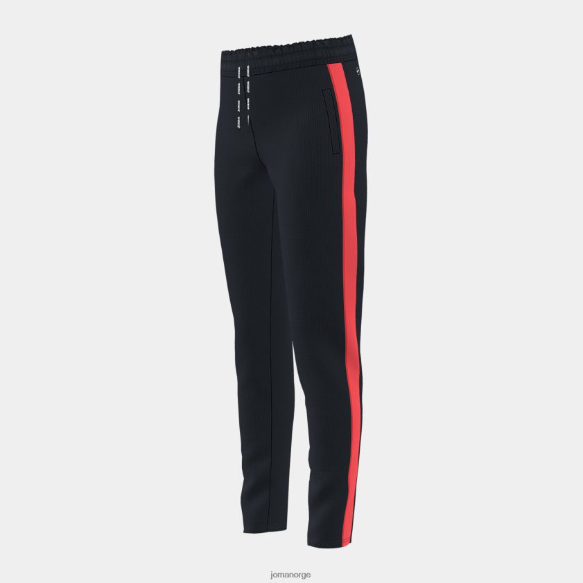 nei Joma lange bukser gutt stripe svart fluorescerende korall FBD0T02742
