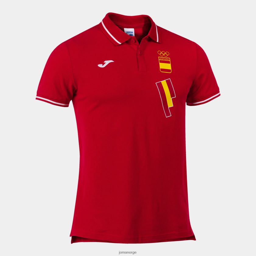nei Joma poloskjorte kortermet fritid spansk olympiske komité rød Hvit FBD0T03484