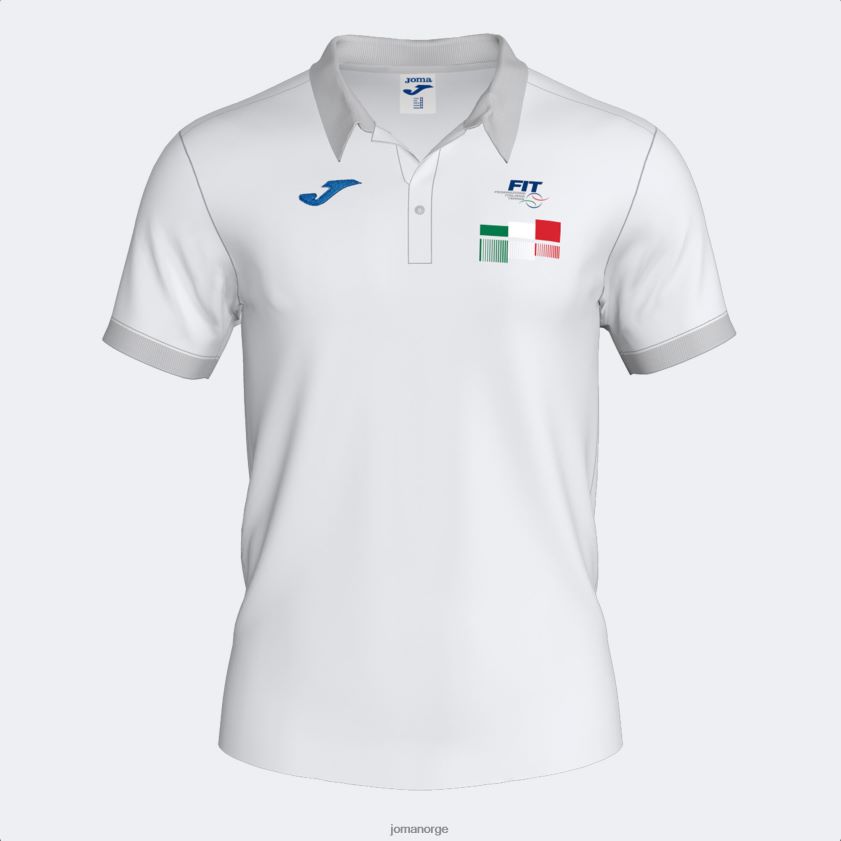 nei Joma poloskjorte kortermet italiensk tennis- og padelforbund hvit FBD0T03457
