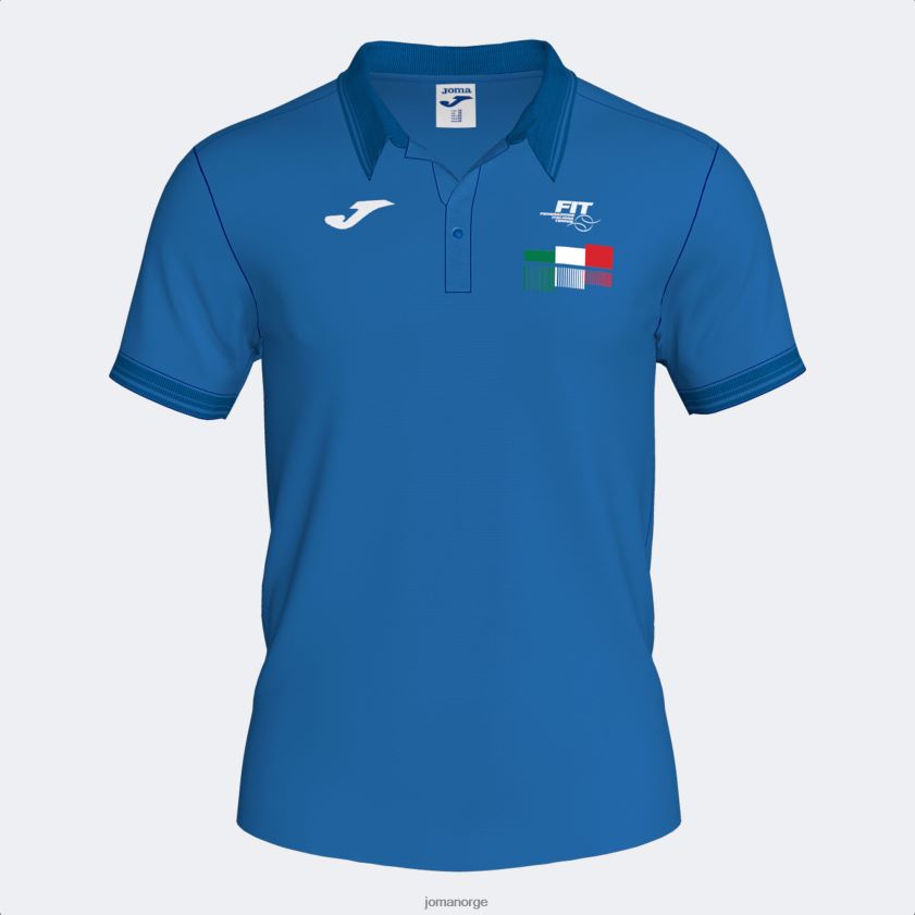 nei Joma poloskjorte kortermet italiensk tennis- og padelforbund kongeblå FBD0T03490