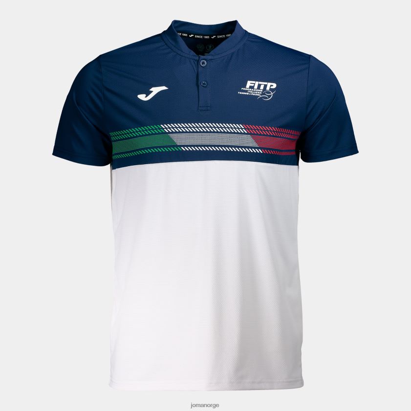 nei Joma poloskjorte kortermet italiensk tennis- og padelforbund marineblå hvit FBD0T02993