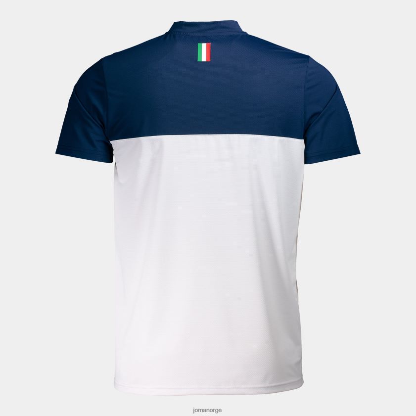 nei Joma poloskjorte kortermet italiensk tennis- og padelforbund marineblå hvit FBD0T02993