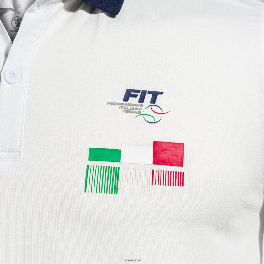 nei Joma poloskjorte kortermet italiensk tennisforbund hvit FBD0T01420