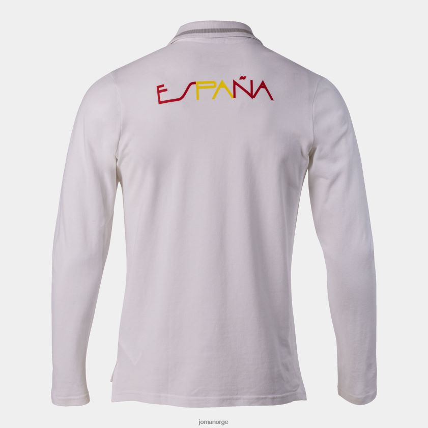 nei Joma poloskjorte langermet fritid spansk olympiske komité hvit grå FBD0T01398