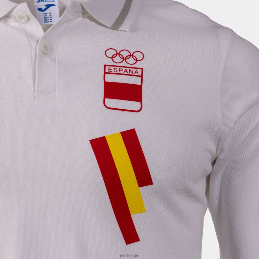 nei Joma poloskjorte langermet fritid spansk olympiske komité hvit grå FBD0T01398