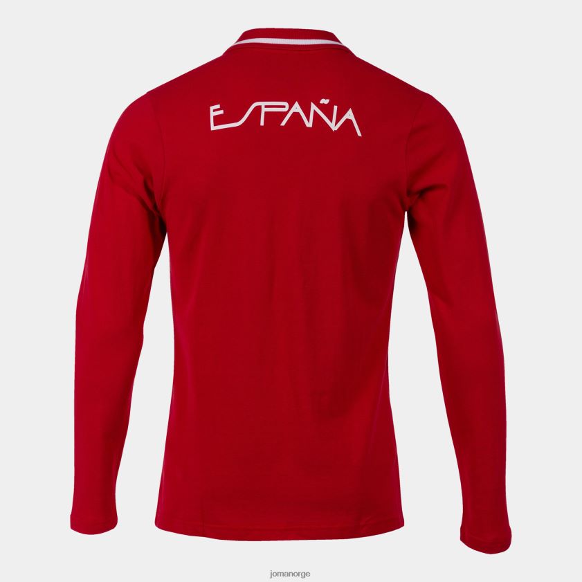 nei Joma poloskjorte langermet fritid spansk olympiske komité rød Hvit FBD0T0631